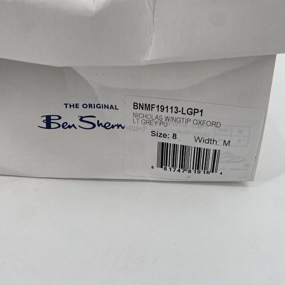 BEN SHERMAN SIZE 8 NICHOLAS GREY WINGTIP SNEAKERS NIB - Picture 10 of 10
